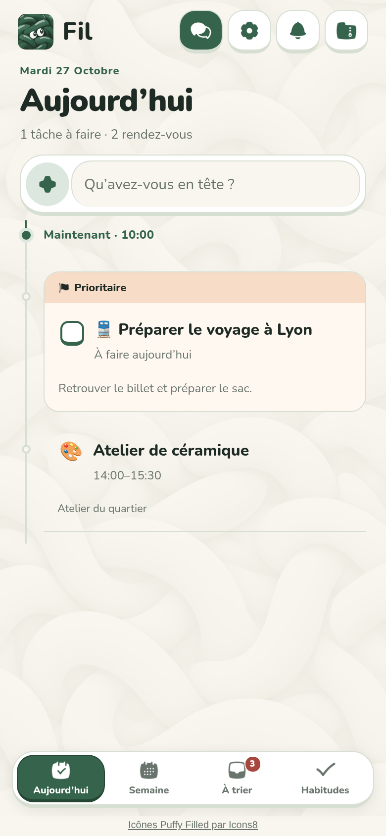 Today, in Fil — French interface