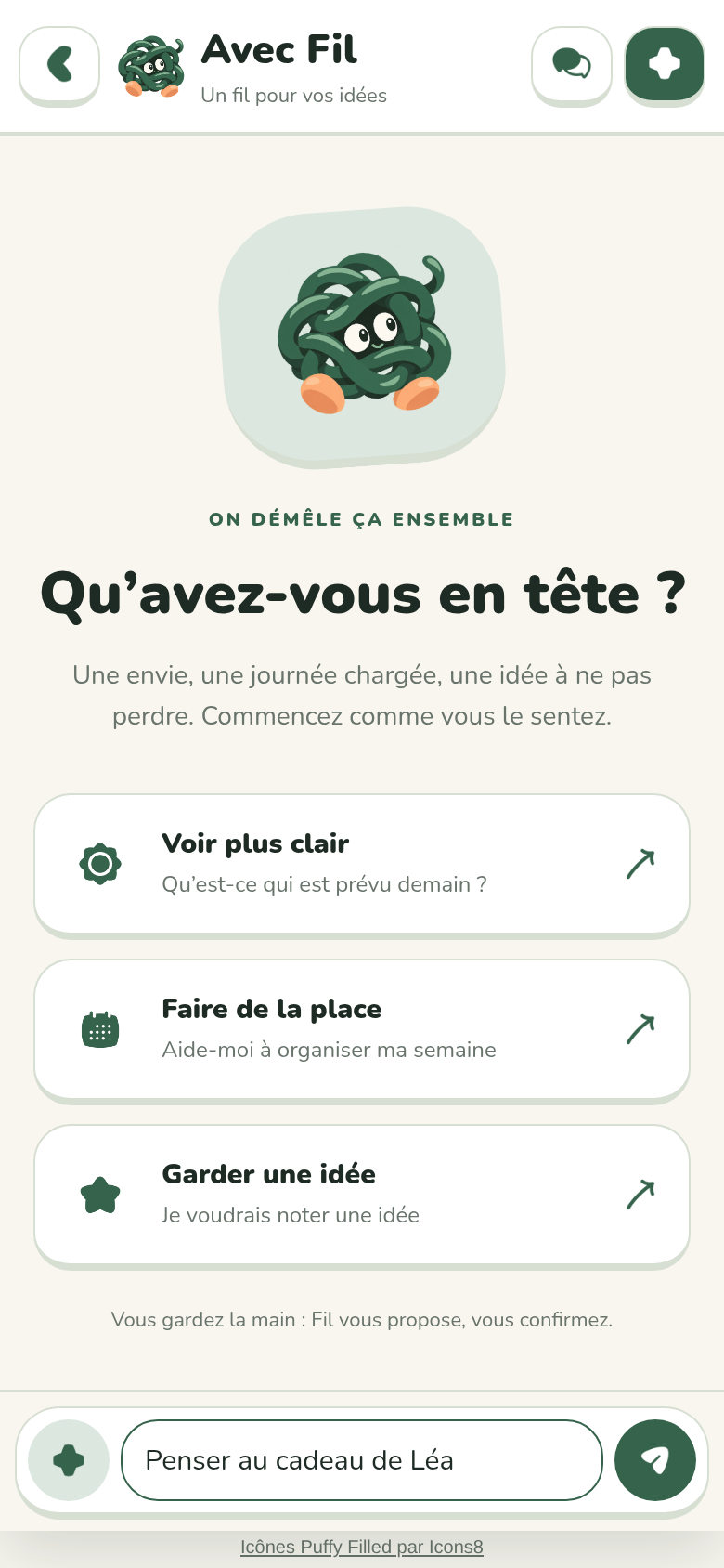 1. Vous écrivez : Penser au cadeau de Léa